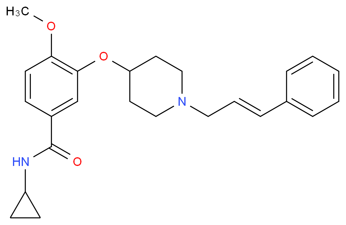N-cyclopropyl-4-methoxy-3-({1-[(2E)-3-phenyl-2-propen-1-yl]-4-piperidinyl}oxy)benzamide_分子结构_CAS_)