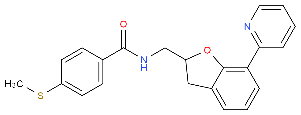 4-(methylthio)-N-{[7-(2-pyridinyl)-2,3-dihydro-1-benzofuran-2-yl]methyl}benzamide_分子结构_CAS_)
