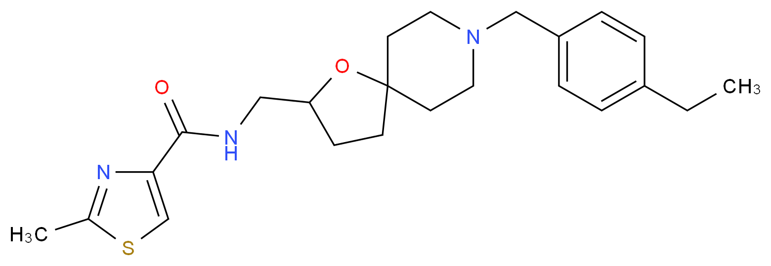 N-{[8-(4-ethylbenzyl)-1-oxa-8-azaspiro[4.5]dec-2-yl]methyl}-2-methyl-1,3-thiazole-4-carboxamide_分子结构_CAS_)
