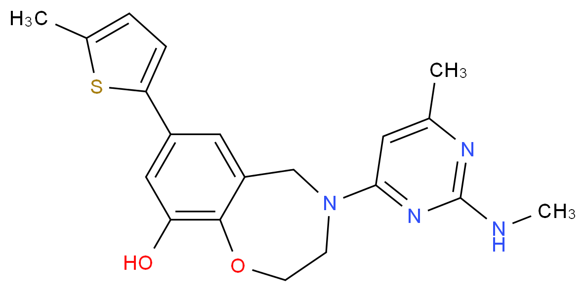 4-[6-methyl-2-(methylamino)pyrimidin-4-yl]-7-(5-methyl-2-thienyl)-2,3,4,5-tetrahydro-1,4-benzoxazepin-9-ol_分子结构_CAS_)