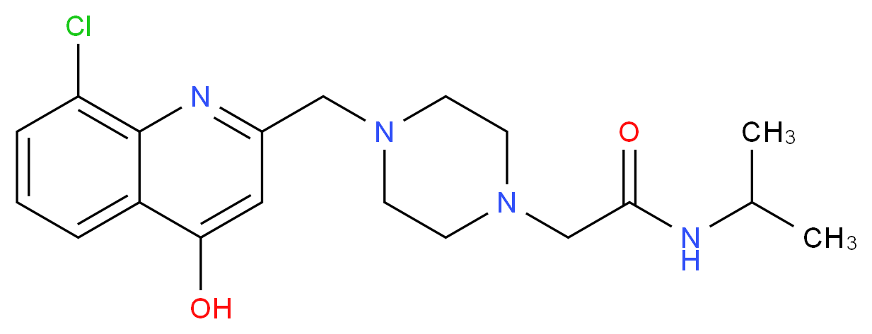 2-{4-[(8-chloro-4-hydroxyquinolin-2-yl)methyl]piperazin-1-yl}-N-isopropylacetamide_分子结构_CAS_)