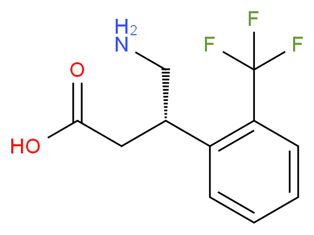 (3S)-4-amino-3-[2-(trifluoromethyl)phenyl]butanoic acid_分子结构_CAS_1260587-85-6