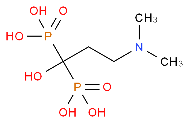 [3-(dimethylamino)-1-hydroxy-1-phosphonopropyl]phosphonic acid_分子结构_CAS_63132-39-8