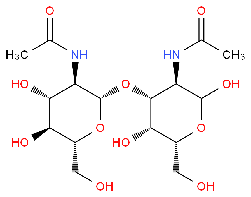 2-Acetamido-2-deoxy-3-O-(beta-D-2-acetamido-2-deoxyglucopyranosyl)-D-galactopyranose_分子结构_CAS_)