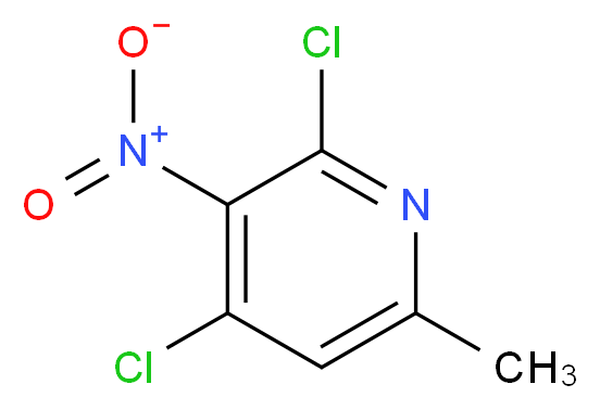 2,4-Dichloro-6-methyl-3-nitropyridine_分子结构_CAS_63897-12-1)