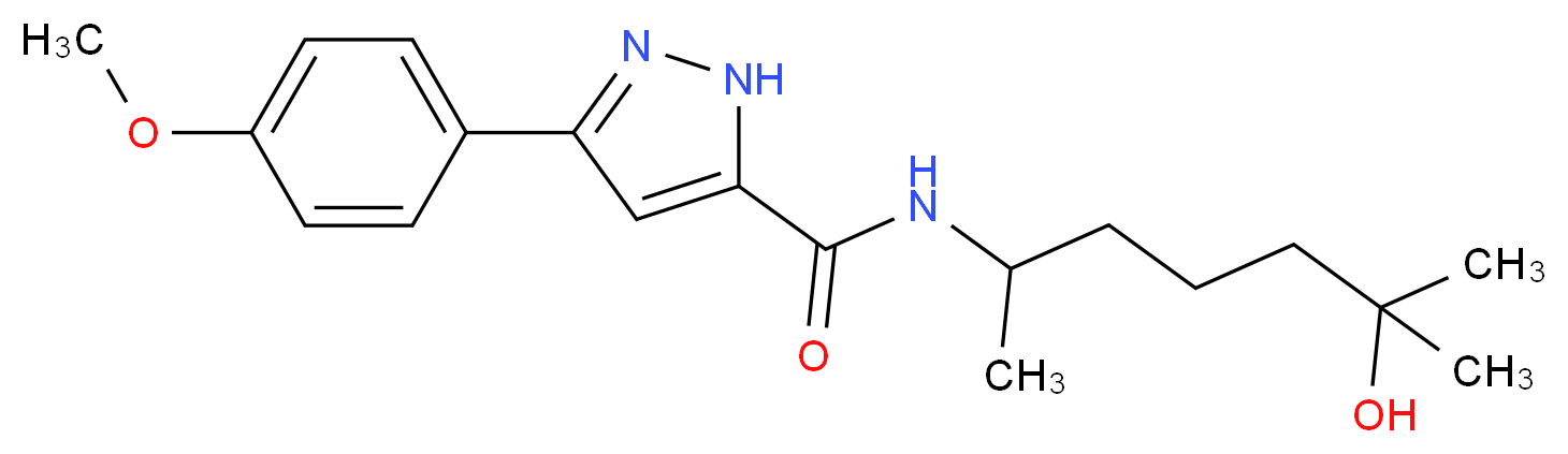 N-(5-hydroxy-1,5-dimethylhexyl)-3-(4-methoxyphenyl)-1H-pyrazole-5-carboxamide_分子结构_CAS_)