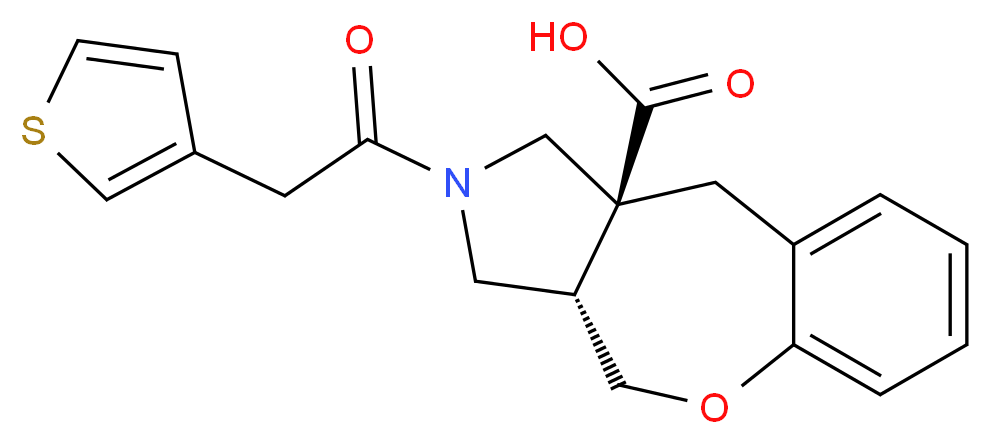 (3aS*,10aS*)-2-(3-thienylacetyl)-2,3,3a,4-tetrahydro-1H-[1]benzoxepino[3,4-c]pyrrole-10a(10H)-carboxylic acid_分子结构_CAS_)