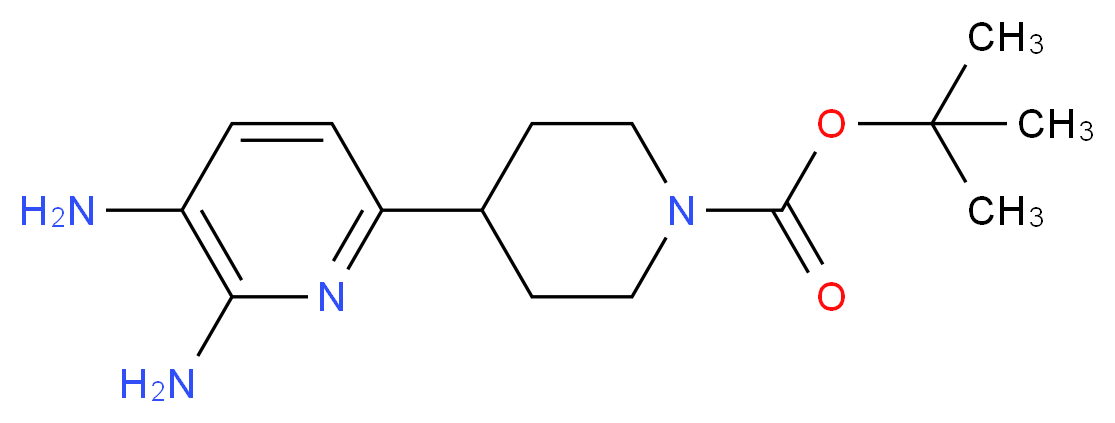 TERT-BUTYL 4-(5,6-DIAMINOPYRIDIN-2-YL)PIPERIDINE-1-CARBOXYLATE_分子结构_CAS_)