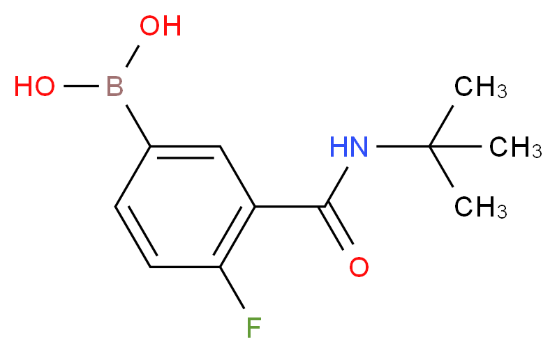3-叔丁基氨甲酰基-4-氟苯硼酸_分子结构_CAS_874219-26-8)
