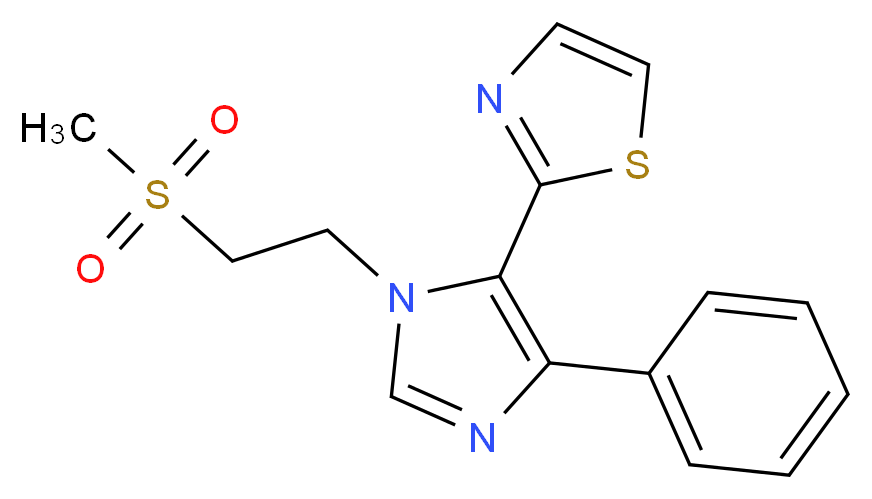 2-{1-[2-(methylsulfonyl)ethyl]-4-phenyl-1H-imidazol-5-yl}-1,3-thiazole_分子结构_CAS_)