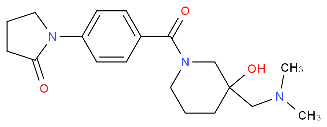 1-[4-({3-[(dimethylamino)methyl]-3-hydroxy-1-piperidinyl}carbonyl)phenyl]-2-pyrrolidinone_分子结构_CAS_)