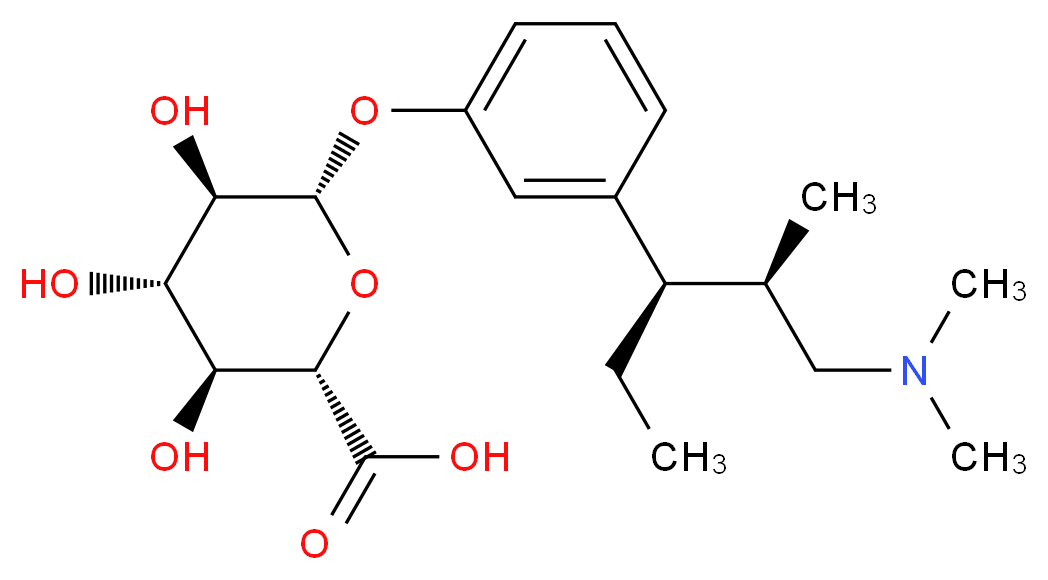 (2S,3S,4S,5R,6S)-6-{3-[(2R,3R)-1-(dimethylamino)-2-methylpentan-3-yl]phenoxy}-3,4,5-trihydroxyoxane-2-carboxylic acid_分子结构_CAS_1300037-86-8