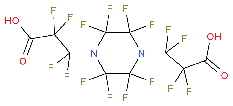 3-[4-(2-carboxy-1,1,2,2-tetrafluoroethyl)-2,2,3,3,5,5,6,6-octafluoropiperazin-1-yl]-2,2,3,3-tetrafluoropropanoic acid_分子结构_CAS_948014-40-2