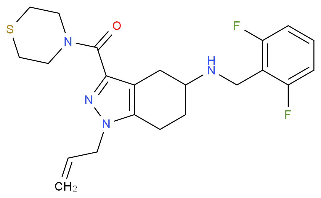 1-allyl-N-(2,6-difluorobenzyl)-3-(4-thiomorpholinylcarbonyl)-4,5,6,7-tetrahydro-1H-indazol-5-amine_分子结构_CAS_)
