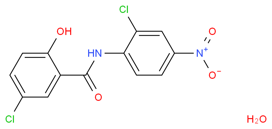 5-chloro-N-(2-chloro-4-nitrophenyl)-2-hydroxybenzamide hydrate_分子结构_CAS_73360-56-2
