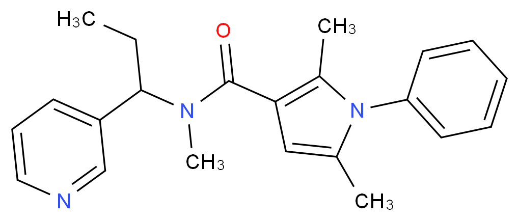 N,2,5-trimethyl-1-phenyl-N-(1-pyridin-3-ylpropyl)-1H-pyrrole-3-carboxamide_分子结构_CAS_)