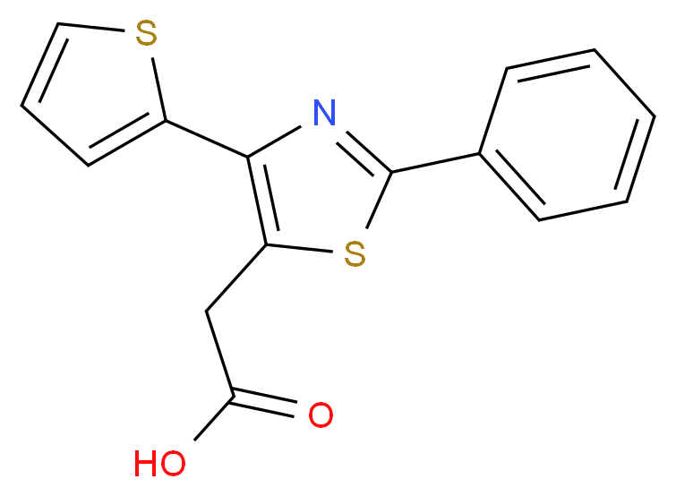 2-(2-phenyl-4-(thiophen-2-yl)thiazol-5-yl)acetic acid_分子结构_CAS_)
