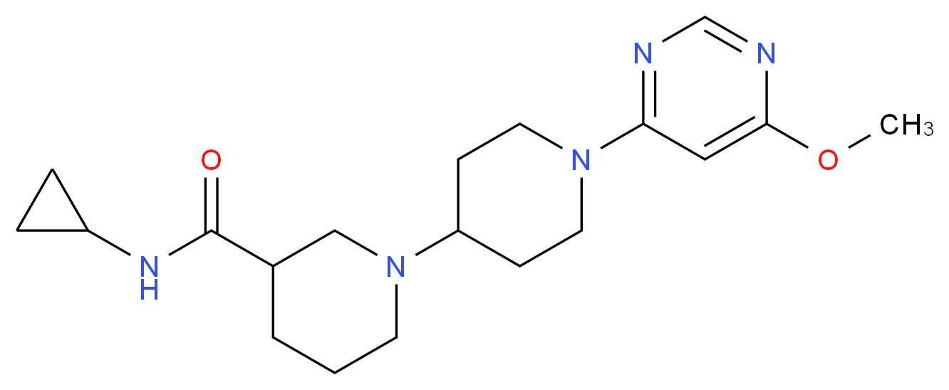 N-cyclopropyl-1'-(6-methoxypyrimidin-4-yl)-1,4'-bipiperidine-3-carboxamide_分子结构_CAS_)
