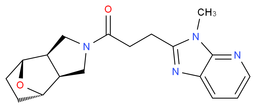 (1R*,2R*,6S*,7S*)-4-[3-(3-methyl-3H-imidazo[4,5-b]pyridin-2-yl)propanoyl]-10-oxa-4-azatricyclo[5.2.1.0~2,6~]decane_分子结构_CAS_)