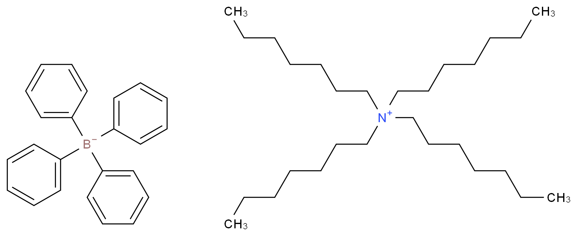 tetraheptylazanium; tetraphenylboranuide_分子结构_CAS_22560-28-7