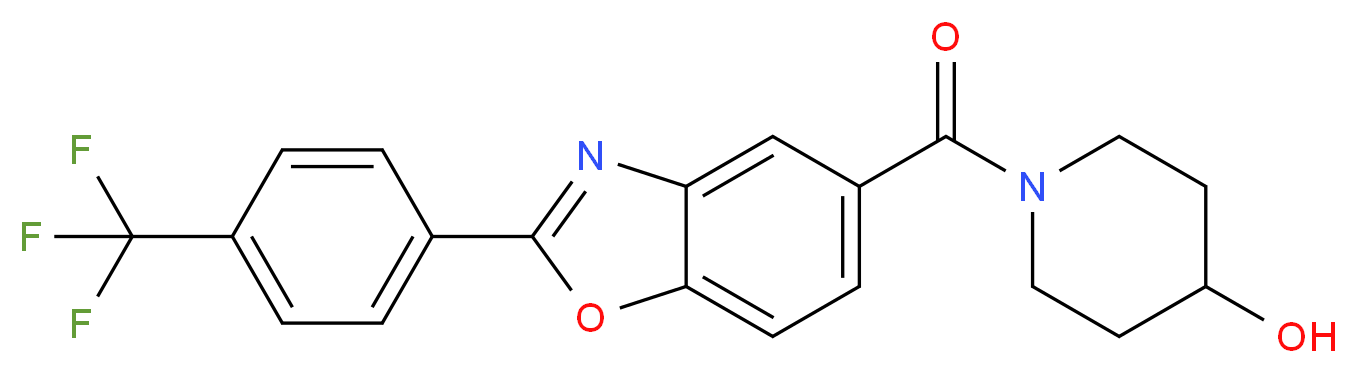 1-({2-[4-(trifluoromethyl)phenyl]-1,3-benzoxazol-5-yl}carbonyl)-4-piperidinol_分子结构_CAS_)