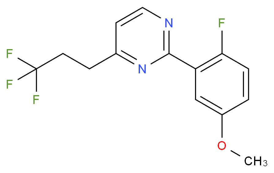 2-(2-fluoro-5-methoxyphenyl)-4-(3,3,3-trifluoropropyl)pyrimidine_分子结构_CAS_)