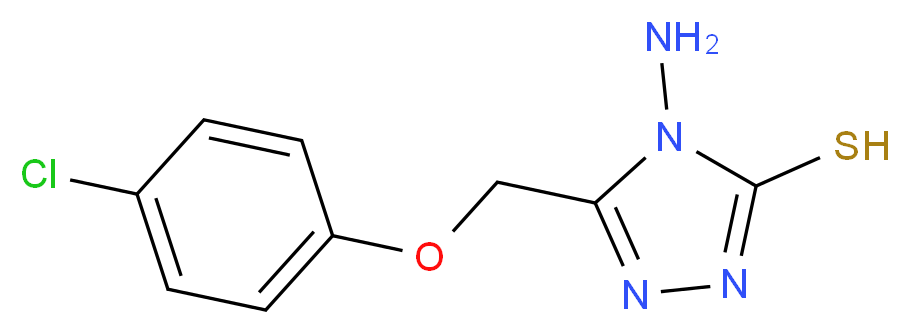 4-amino-5-(4-chlorophenoxymethyl)-4H-1,2,4-triazole-3-thiol_分子结构_CAS_4413-43-8