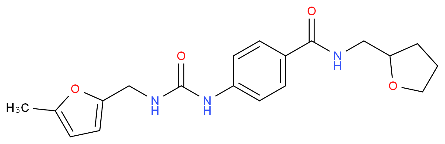 4-[({[(5-methyl-2-furyl)methyl]amino}carbonyl)amino]-N-(tetrahydrofuran-2-ylmethyl)benzamide_分子结构_CAS_)