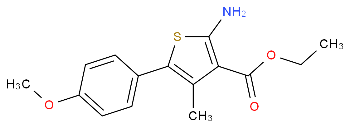 ethyl 2-amino-5-(4-methoxyphenyl)-4-methylthiophene-3-carboxylate_分子结构_CAS_165809-38-1