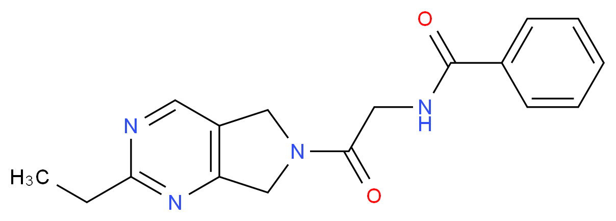 N-[2-(2-ethyl-5,7-dihydro-6H-pyrrolo[3,4-d]pyrimidin-6-yl)-2-oxoethyl]benzamide (non-preferred name)_分子结构_CAS_)