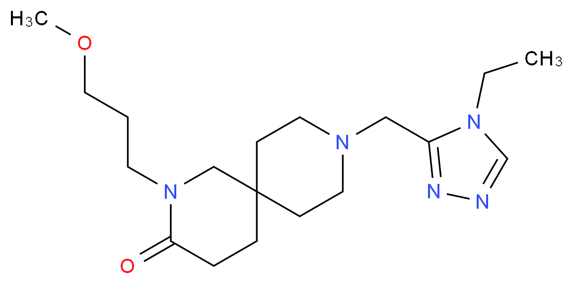 9-[(4-ethyl-4H-1,2,4-triazol-3-yl)methyl]-2-(3-methoxypropyl)-2,9-diazaspiro[5.5]undecan-3-one_分子结构_CAS_)