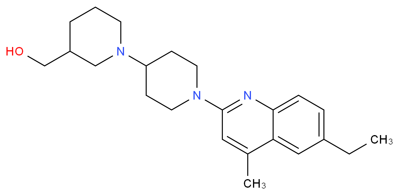 [1'-(6-ethyl-4-methylquinolin-2-yl)-1,4'-bipiperidin-3-yl]methanol_分子结构_CAS_)