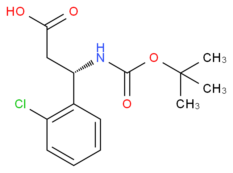 BOC-(S)-3-AMINO-3-(2-CHLORO-PHENYL)-PROPIONIC ACID_分子结构_CAS_500770-73-0)