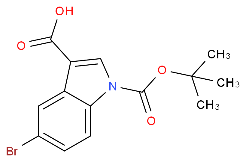5-bromo-1H-t-butoxycarbonyl-indole-3-carboxylic acid_分子结构_CAS_852180-98-4)