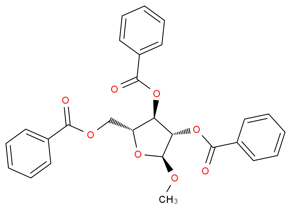 (2S,3S,4R,5R)-4-(benzoyloxy)-5-[(benzoyloxy)methyl]-2-methoxyoxolan-3-yl benzoate_分子结构_CAS_7473-42-9