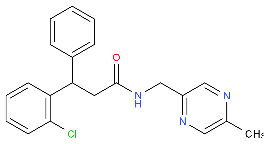 3-(2-chlorophenyl)-N-[(5-methyl-2-pyrazinyl)methyl]-3-phenylpropanamide_分子结构_CAS_)
