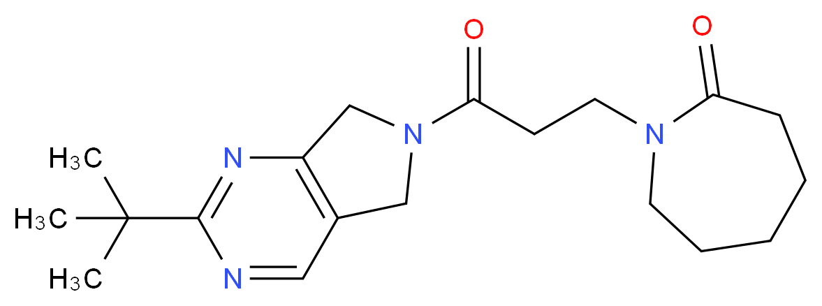 1-[3-(2-tert-butyl-5,7-dihydro-6H-pyrrolo[3,4-d]pyrimidin-6-yl)-3-oxopropyl]azepan-2-one_分子结构_CAS_)