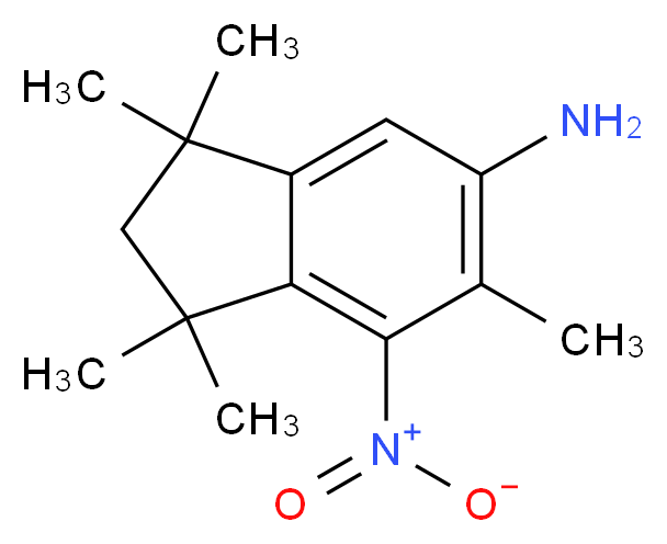 1,1,3,3,6-pentamethyl-7-nitro-2,3-dihydro-1H-inden-5-amine_分子结构_CAS_255393-53-4