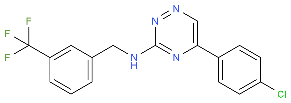 5-(4-chlorophenyl)-N-[3-(trifluoromethyl)benzyl]-1,2,4-triazin-3-amine_分子结构_CAS_)