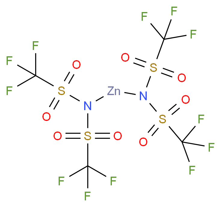 1,1,1-trifluoro-N-trifluoromethanesulfonyl-N-[(N-trifluoromethanesulfonyltrifluoromethanesulfonamido)zincio]methanesulfonamide_分子结构_CAS_168106-25-0