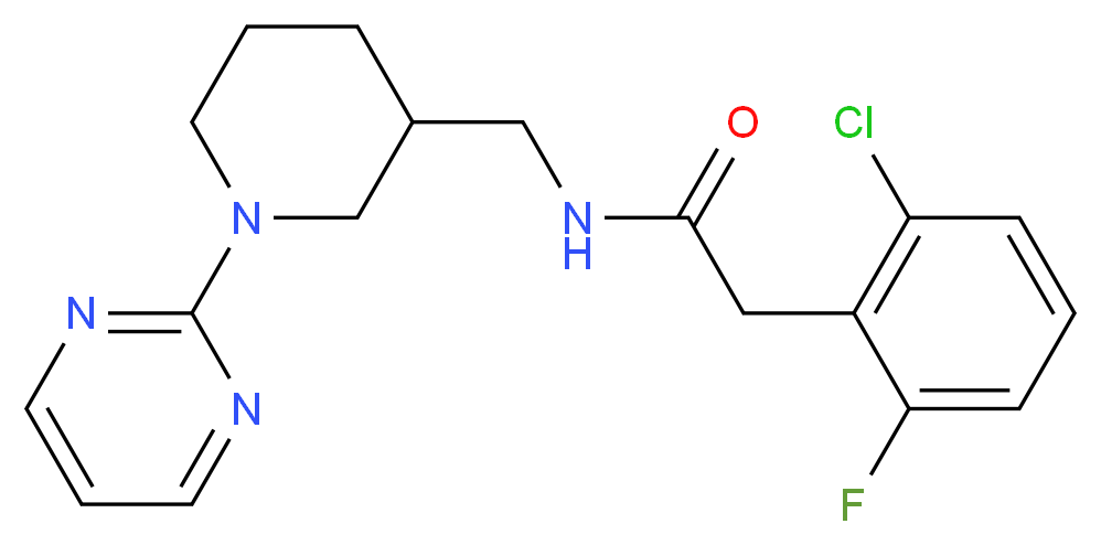 2-(2-chloro-6-fluorophenyl)-N-[(1-pyrimidin-2-ylpiperidin-3-yl)methyl]acetamide_分子结构_CAS_)