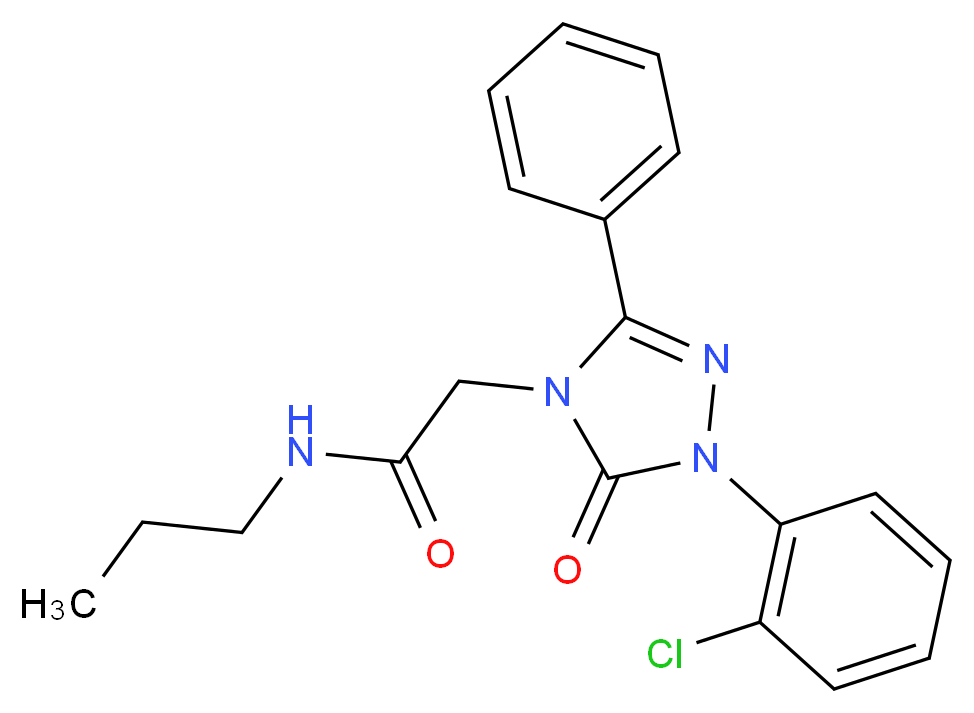 2-[1-(2-chlorophenyl)-5-oxo-3-phenyl-1,5-dihydro-4H-1,2,4-triazol-4-yl]-N-propylacetamide_分子结构_CAS_)