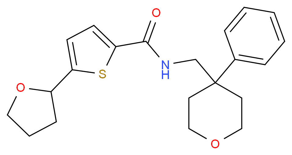 N-[(4-phenyltetrahydro-2H-pyran-4-yl)methyl]-5-(tetrahydro-2-furanyl)-2-thiophenecarboxamide_分子结构_CAS_)