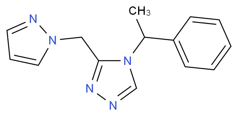 4-(1-phenylethyl)-3-(1H-pyrazol-1-ylmethyl)-4H-1,2,4-triazole_分子结构_CAS_)