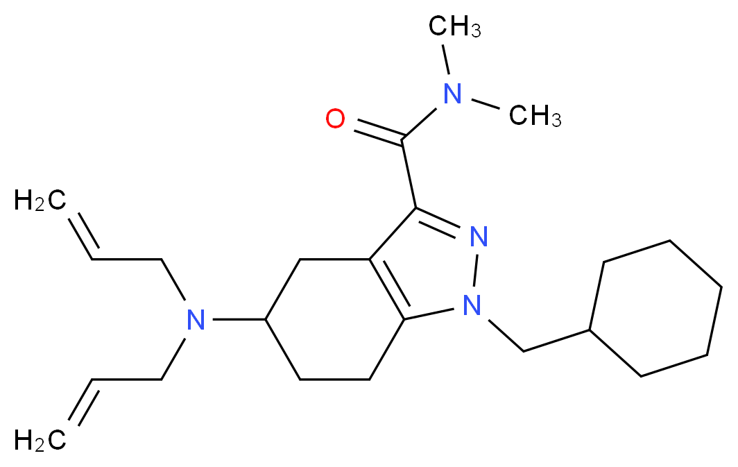 1-(cyclohexylmethyl)-5-(diallylamino)-N,N-dimethyl-4,5,6,7-tetrahydro-1H-indazole-3-carboxamide_分子结构_CAS_)