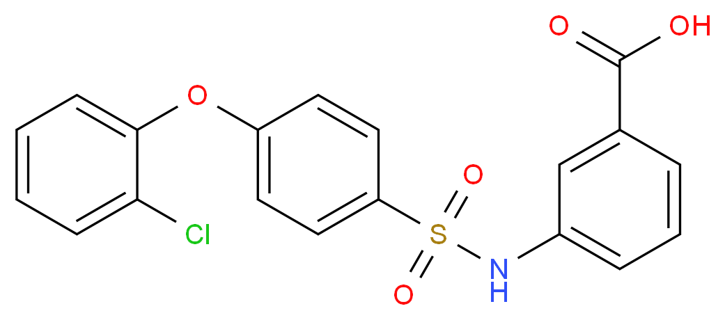 3-[4-(2-chlorophenoxy)benzenesulfonamido]benzoic acid_分子结构_CAS_606944-47-2