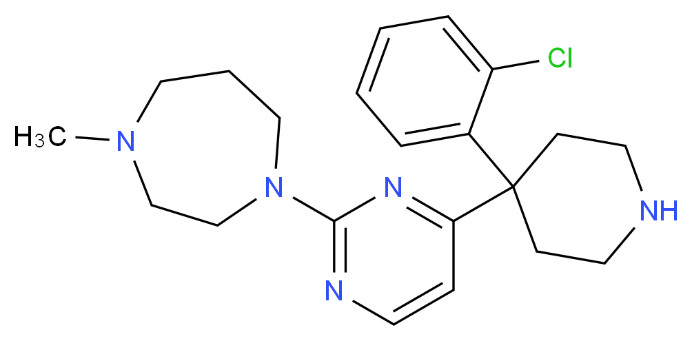 1-{4-[4-(2-chlorophenyl)-4-piperidinyl]-2-pyrimidinyl}-4-methyl-1,4-diazepane_分子结构_CAS_)