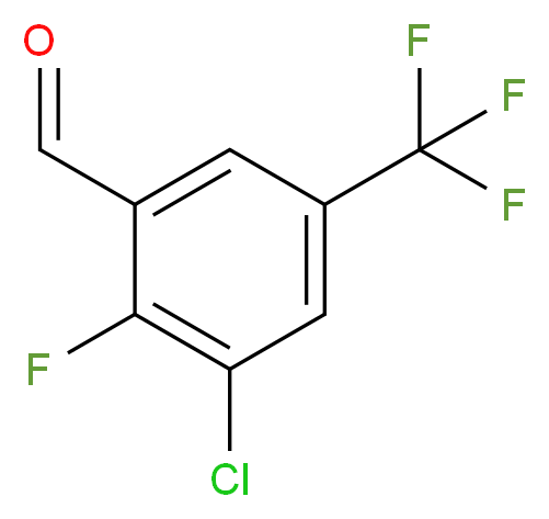 3-chloro-2-fluoro-5-(trifluoromethyl)benzaldehyde_分子结构_CAS_261763-02-4