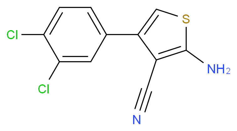 2-amino-4-(3,4-dichlorophenyl)thiophene-3-carbonitrile_分子结构_CAS_861407-95-6