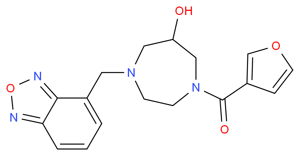 1-(2,1,3-benzoxadiazol-4-ylmethyl)-4-(3-furoyl)-1,4-diazepan-6-ol_分子结构_CAS_)